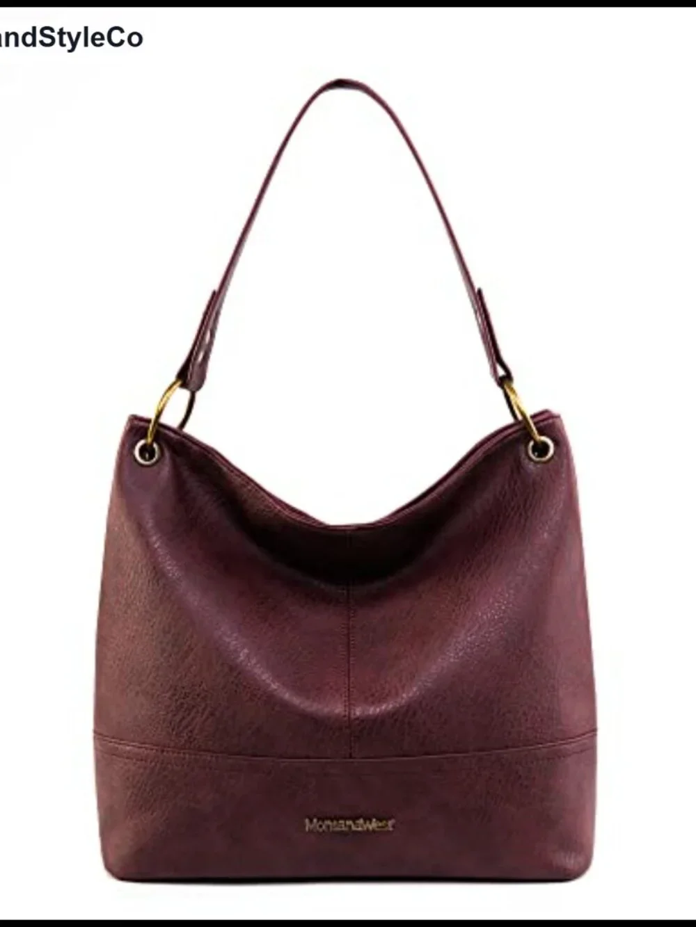Vegan Leather Slouchy Hobo Bag Shoulder Tote Handbag